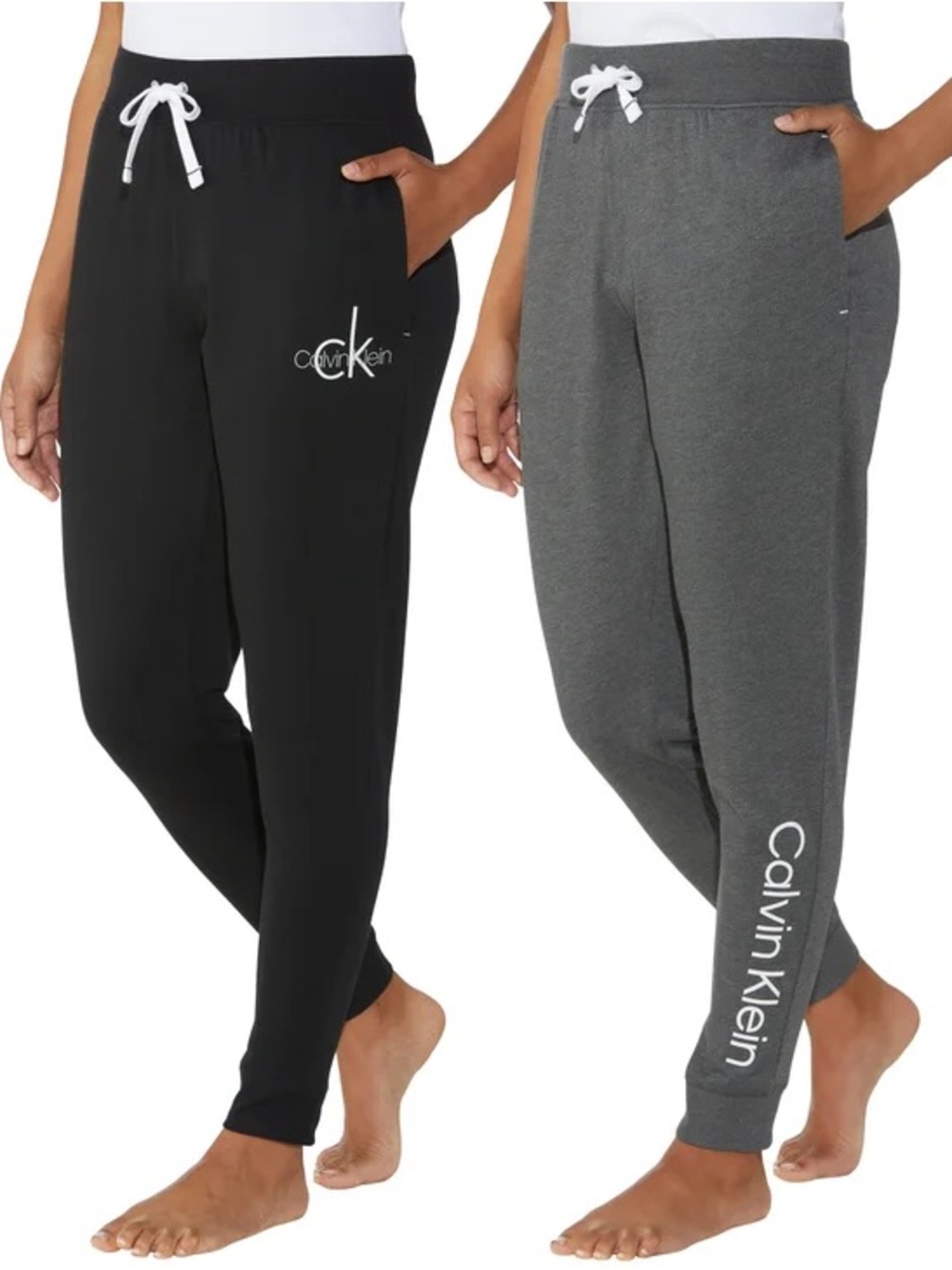 Calvin Klein Blue & Gray Logo Jogger Sweatpants